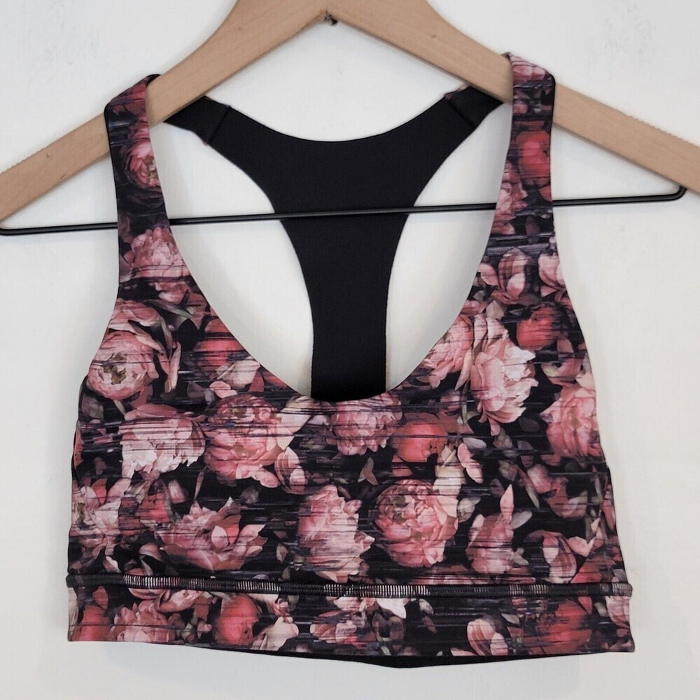LULULEMON athletica Break Free Sports Bra Size 6 Peony Multi Running Training